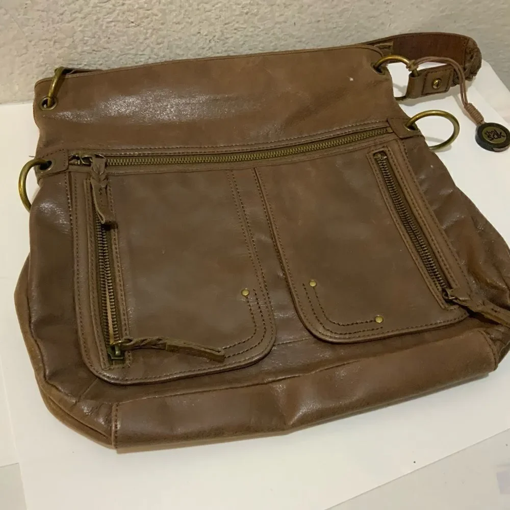 “The Sak” satchel/ crossbody brown adjustable strap